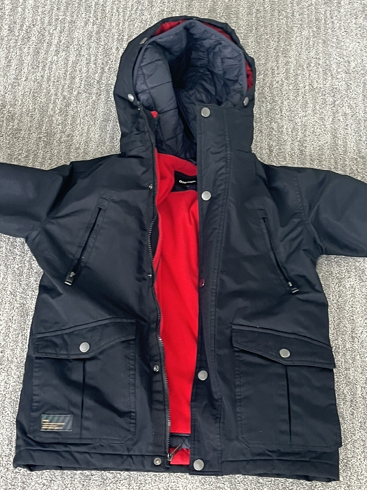 Diesel Boys Winter Snow Jacket Black Size Medium 1012 Yrs 2 In 1 Full