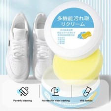 White Shoes Cleaning Cream Stains Remover Shoes Whitening With Sponge 