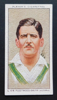 Orig. Player Cigarette Card Cricketers 1934 #42 Fleetwood-Smith Vic. Ashes  Test