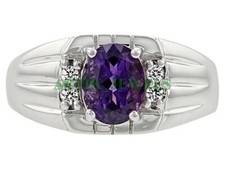 Anello In Argento Sterling 925 Con Gemma Naturale Di Ametista Per Uomo #5
