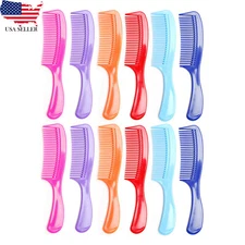8" Colorful Styling Essentials Round Handle Comb Detangle Comb 1-12 Pack