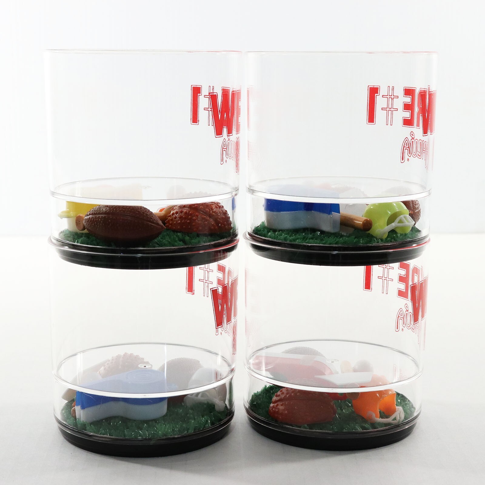 Lot of 4 Kahlua "We're #1" Plastic All Sports Theme Cocktail Cups 10 oz by HOWW