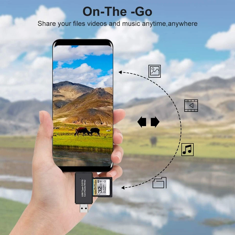 Card Reader USB 2.0 Type C Micro TF OTG Smart Memory Adapter Laptop Computer lot - Image 4 of 4