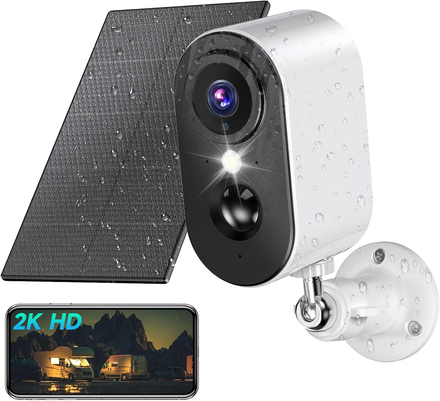 Security Cameras Wireless Outdoor, 2K Wireless Solar Cameras for Home Security,