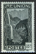 Reunion 1933, 15c Salazie waterfall MNH, Yv 130
