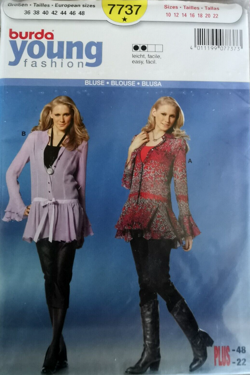 Patron De Couture Burda Créations N°7649 - Blouse Ou Robe Style Pop - Tailles 38 à 50