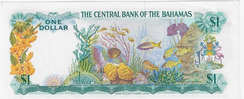Bahamas 1 dollar 1974 UNC P-35a Prefix E/1 Donaldson - Picture 2 of 2
