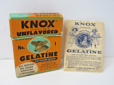 VINTAGE BOX KNOX SPARKLING UNFLAVORED GELATINE PACKETS Feed Store Decor -A15