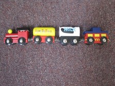 Wood Push Train - Brio Compatible 4 Pieces