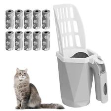 Cat Litter Scoop - Integrated Litter Scooper with Litter Box Removable Deep S...