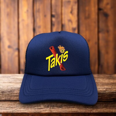 Takis Fuego Chips Mens Trucker Hat Navy Snapback 90s Snacks Candy Ball Cap