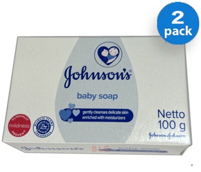 Johnson's Baby Mild Soaps Moisturizer Gentle Softer Skin Dye Free 3.5oz (2 Bars)