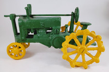 John Deere Style Antique Cast Iron Tractor.