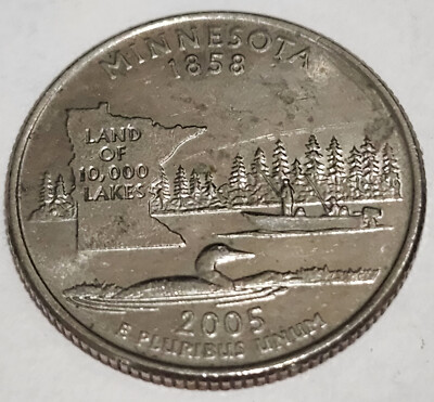 1 SINGLE 2005 D Mark QUARTER 25 CENT USA COIN MINNESOTA LAND OF