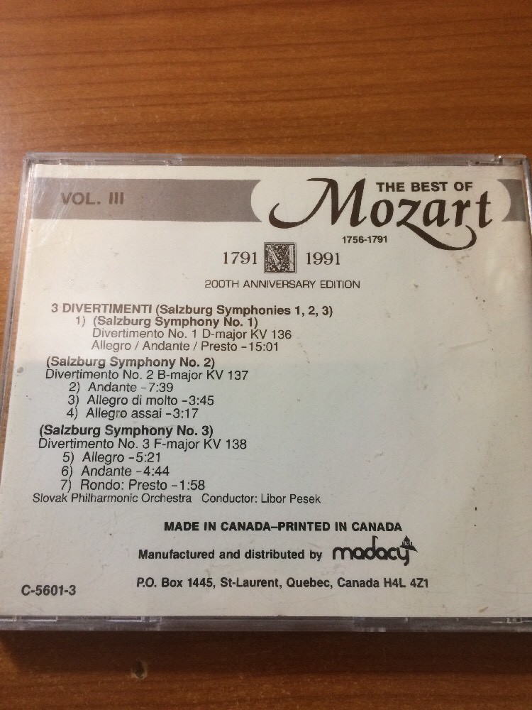 The Best Of Mozart 1756-1791 vol. 3 (CD) flat8 | eBay