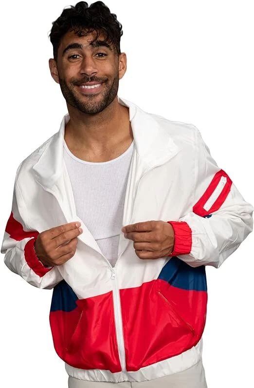 Unisex Adult Retro 80s 90s Windbreaker Jacket Lightweight Colorful Vintage Coat image 9