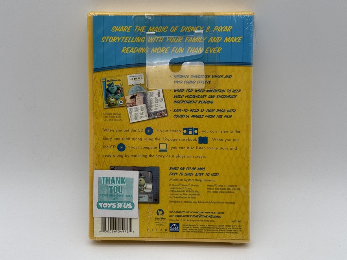 Disney Pixar Monsters INC. CD & Cassette Read Along Book - NEW Dom