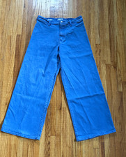 Universal Thread Blue Denim Women s Pants Wide Leg High Rise Stretch Pockets