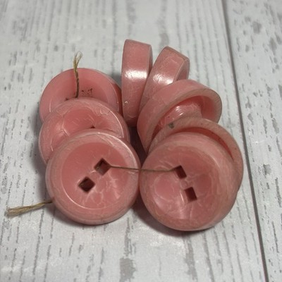 8 Vintage Pink Buttons With Two Holes