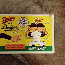 1965 World Series Twins vs. Dodgers Shutout Triplets MLB Baseball Trading Card