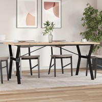 Esstisch Y-Gestell Massivholz Kiefer 180X90X75 Cm Stahlgestell