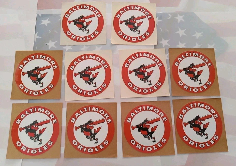 Lot Of 10 Vintage Baltimore Orioles MLB Baseball Sticker Decal 3 Inch - Image 2 of 4