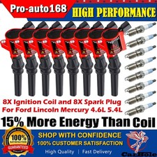 Paquete de 8 bobinas de encendido y bujía de iridio para Ford F-150 4,6/5,4 L DG508 SP479