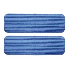 2Pcs 15x4.7" Microfiber Mop Pads, Reusable Flat Mop Pads Refills, Blue