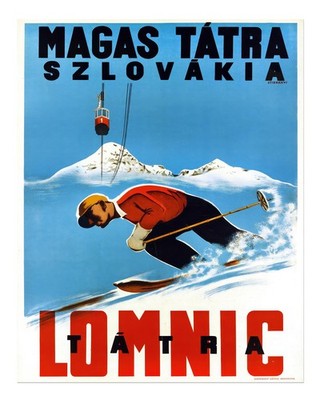 Vintage Ski Wandkunst Retro Wintersport Dekor