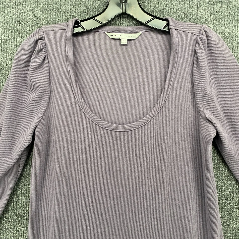 The Nines by Hatch Dress Medium Maternity Purple Fitted Midi Side Slit Causal - Image 2 of 4