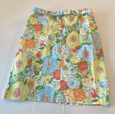Talbots Women's Multicolor Floral A-Line Knee Length Stretch Skirt Size 10