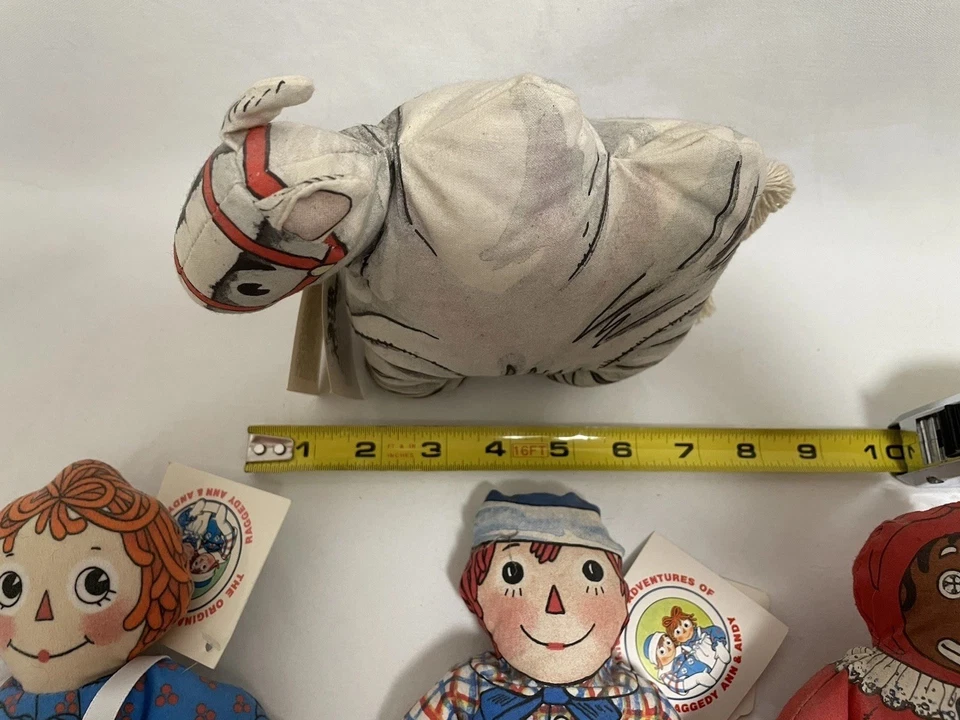 RARO NOVO COM ETIQUETAS Amada Belindy Raggedy Ann Andy Camelo com Joelhos Enrugados Todos 4 NOS 1991 - Imagem 3 de 4