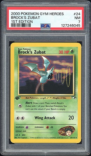Brock's Zubat (1st Edition) graded PSA 7 for sale on eBay