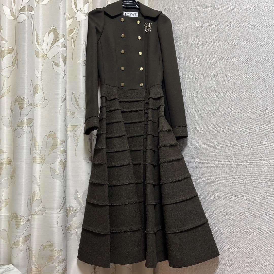 Cappotto lungo verde scuro Loewe