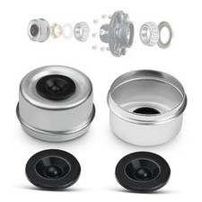 2PCS 2.44" Trailer Axle Wheel Hub Dust Cap Trailer Bearing Dust Cap with 4