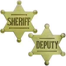 1 PCS Sheriff Badge and 1 PCS Deputy Sheriff Metal Brooch Badges Pin Western Cop