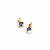Vintageparts Diy AnhäNger Aus Messing Mit Blauem Zirkonia In Goldfarben 2 StüCk