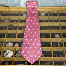 Vineyard Vines 100% Silk Tie Sailfish Salmon Print Made In USA Shep Ian