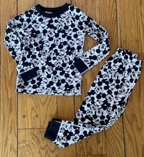 Mickey Mouse All Over Black  White 2 Piece Pajama Set Disney Store Size 5