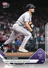 2025 Topps Now Card 533 Kyle Karros 1st Career Hit & RBI  -Free Shipping Always!