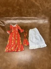 Vintage Mattel Barbie doll Mod maxi dress Pleasantly Peasantly #3360 W/ Purse