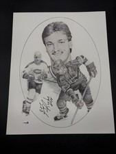 1986-87 Stephane Richer Signed Kraft Hockey Drawing 16x20 Montreal Canadien JSA