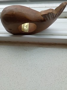 Vintage Wooden Whale with Hole in Center about 4" Long - Possibly a Napkin R