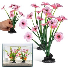 2pcs Aquarium Plant Decor Realistic Faux Water Grass for Fish Tank Stylish De...