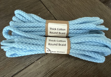 2 Pairs - Round Cotton Rope Shoe laces for Sneakers, Thick Braided Shoelaces