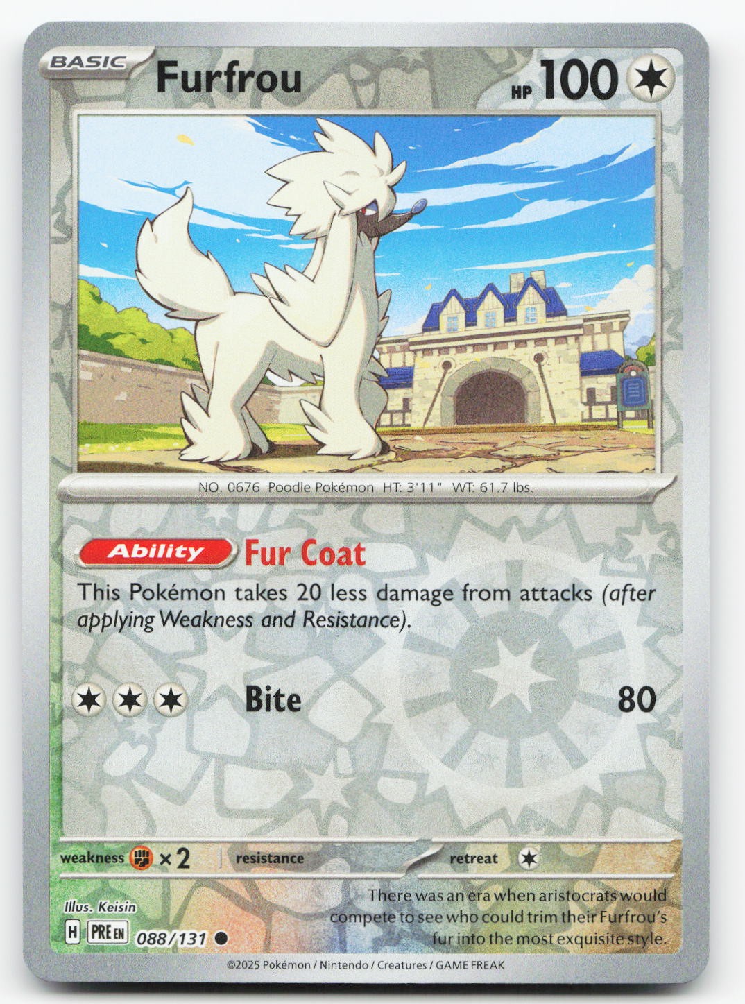 Furfrou #88/131 (Reverse Holo) (NM) SV: Prismatic Evolutions PRE Pokemon