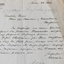 Letter Schlumberger Robert Vienna sparkling wine Christian Frank Kaufbeuren 1926