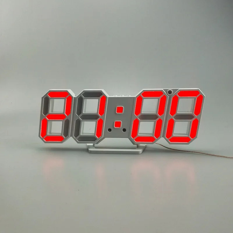 3D LED Wall Clock Modern Design Digital Table Clock Alarm Night Light Saat Wall