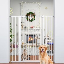 51" Extra Tall Cat Gate 30"-49.27" Wide, Auto Close, Pressure Mounted, for Ca...