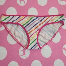 VTG VS PINK Graphic Cotton Rainbow Hearts Low Rise Bikini Panty Size Lg